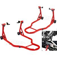 Caballete de Moto Soporte Delantero y Trasero Universal Portátil Tipo Elevador- Acero
